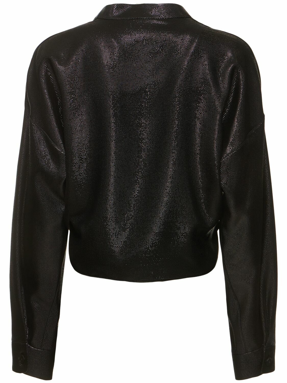 GIORGIO ARMANI Fluid Textured Lurex V/neck Shirt Giorgio Armani