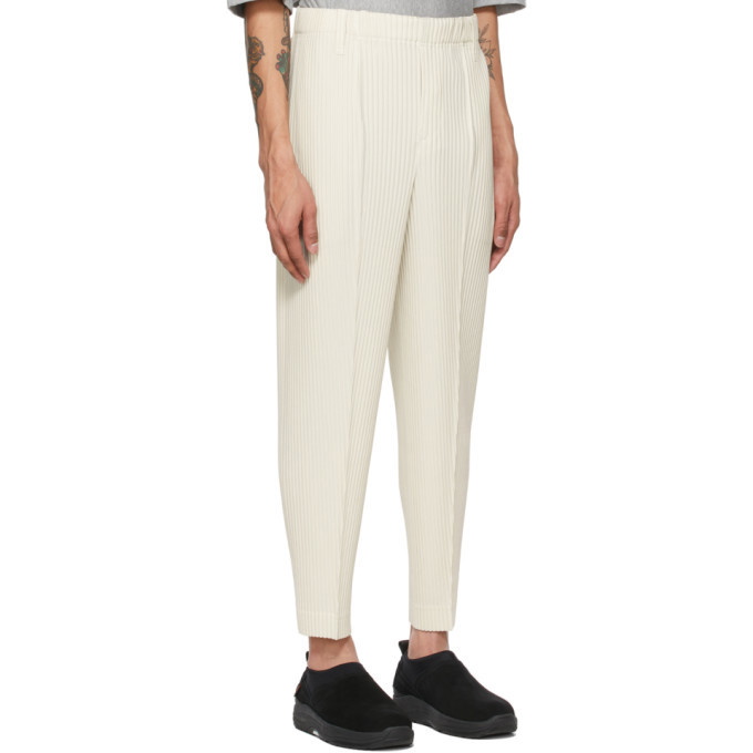 Homme Plisse Issey Miyake Off-White Rock Trousers Homme Plisse ...