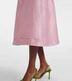 Leo Lin Caroline floral linen-blend midi dress