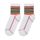 Burberry White Icon Stripe Sport Socks