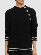BALMAIN - Buttoned Raglan Cashmere Sweater