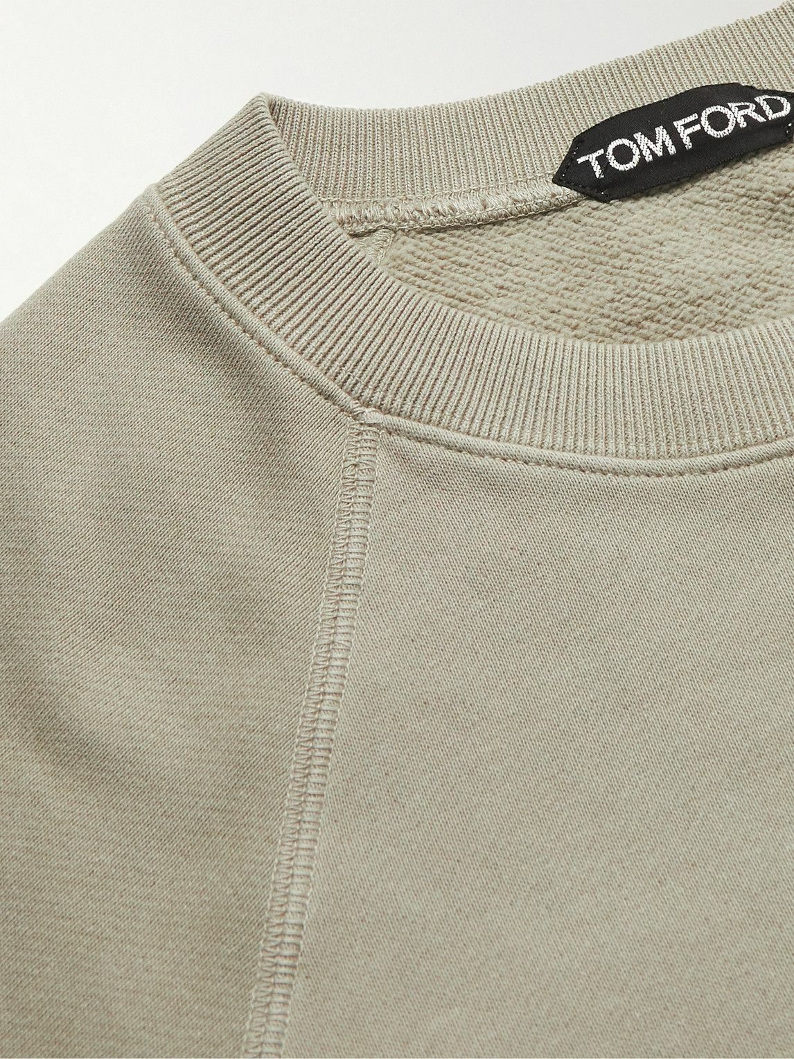 TOM FORD - Garment-Dyed Cotton-Jersey Sweatshirt - Gray TOM FORD