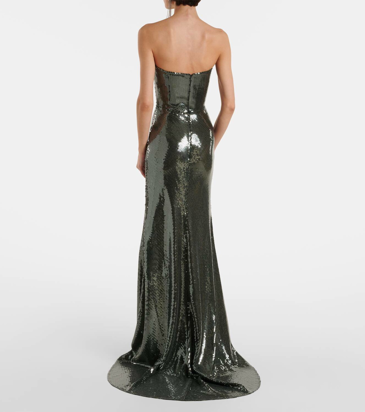 Alex Perry Sequined corset gown