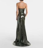 Alex Perry Sequined corset gown
