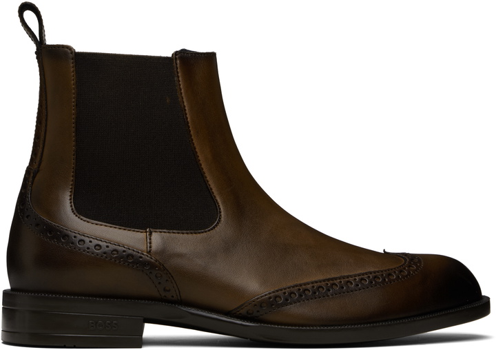 Photo: BOSS Brown Leather Chelsea Boots