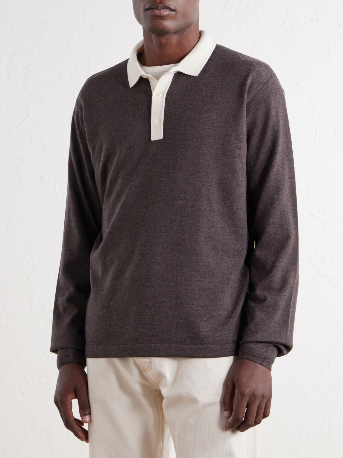 Drake's - Merino Wool-Jersey Polo Shirt - Brown