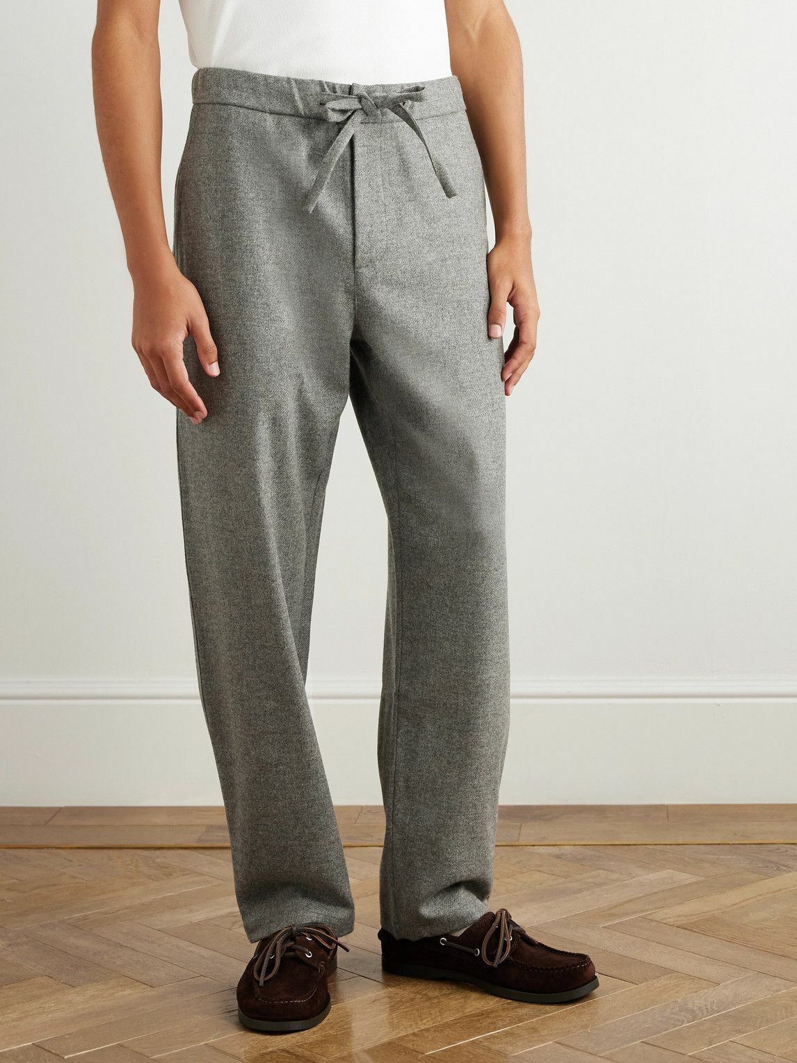 De Bonne Facture - Lounge Straight-Leg Wool Trousers - Gray