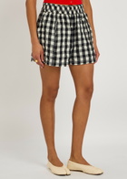 Free People Checked Seersucker Shorts Black And White