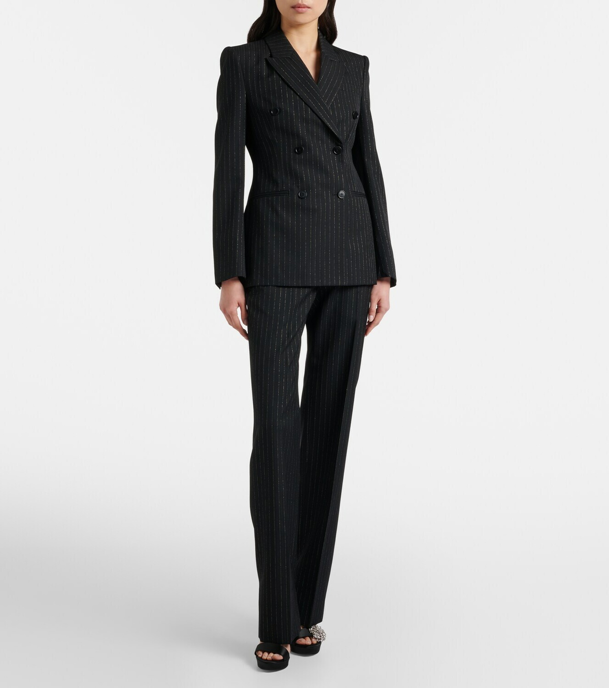 McQueen Pinstripe wool straight pants