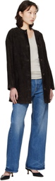 Loulou de Saison Brown Waren Oval Suede Coat