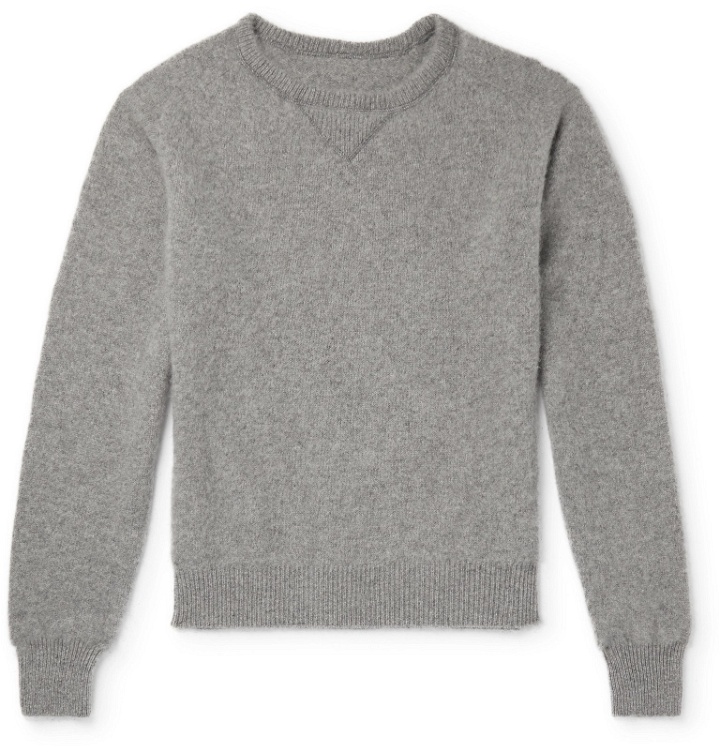 Photo: Secondskin - Brushed-Cashmere Sweatshirt - Gray