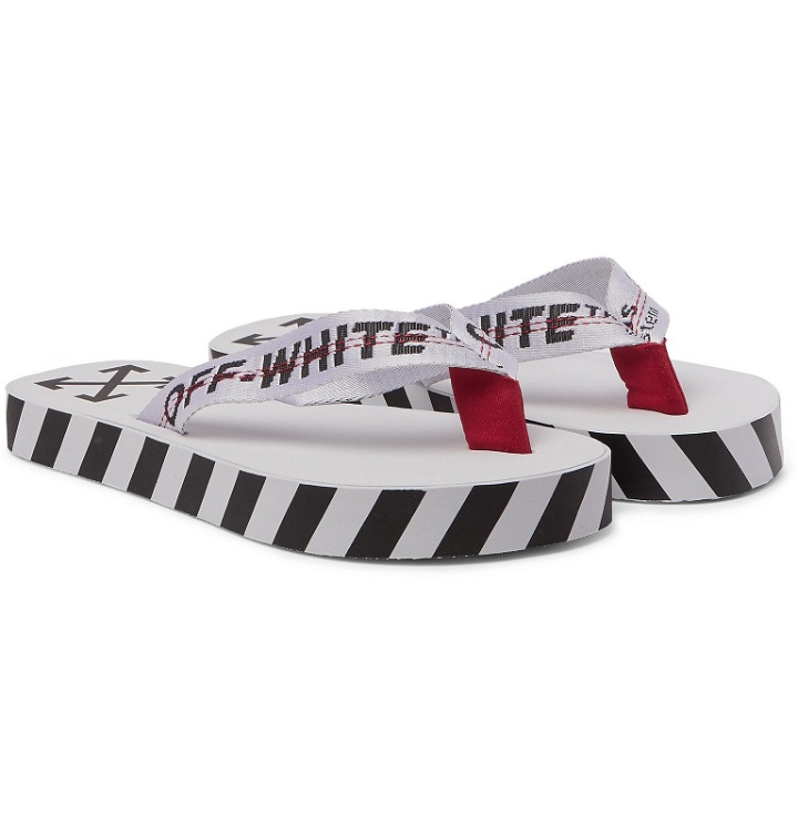 Photo: Off-White - Webbing and Rubber Flip Flops - White