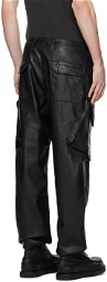 SOPHNET. Black Sustainable Faux-Leather Cargo Pants