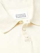 Maison Margiela - Distressed Linen-Blend Polo Shirt - Neutrals