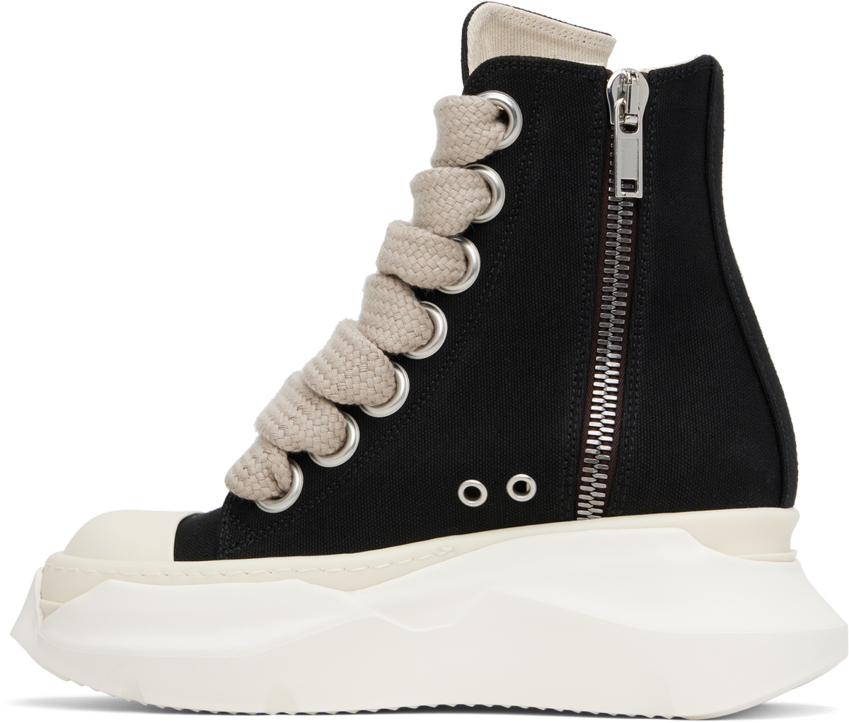 Rick Owens DRKSHDW Black Hollywood Jumbo Laces Abstract Sneak Sneakers