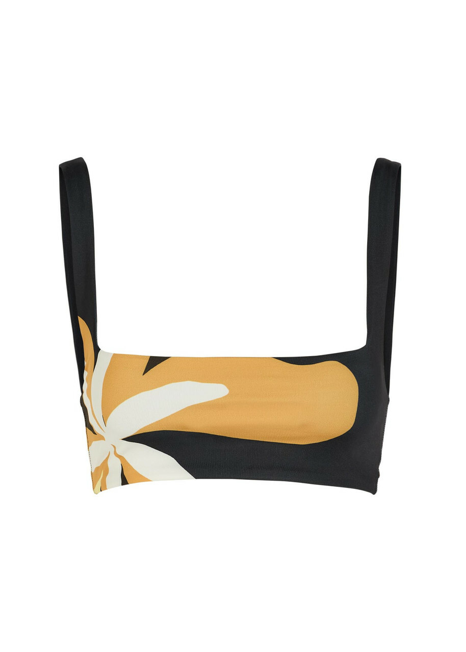 Cala DE LA Cruz Francesca Floral-print Bikini top Black
