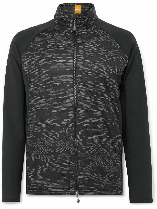 Photo: Peter Millar - Merge Elite Printed Shell and Stretch-Jersey Golf Jacket - Black