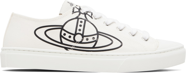 Photo: Vivienne Westwood White Low Top Canvas Plimsoll Sneakers