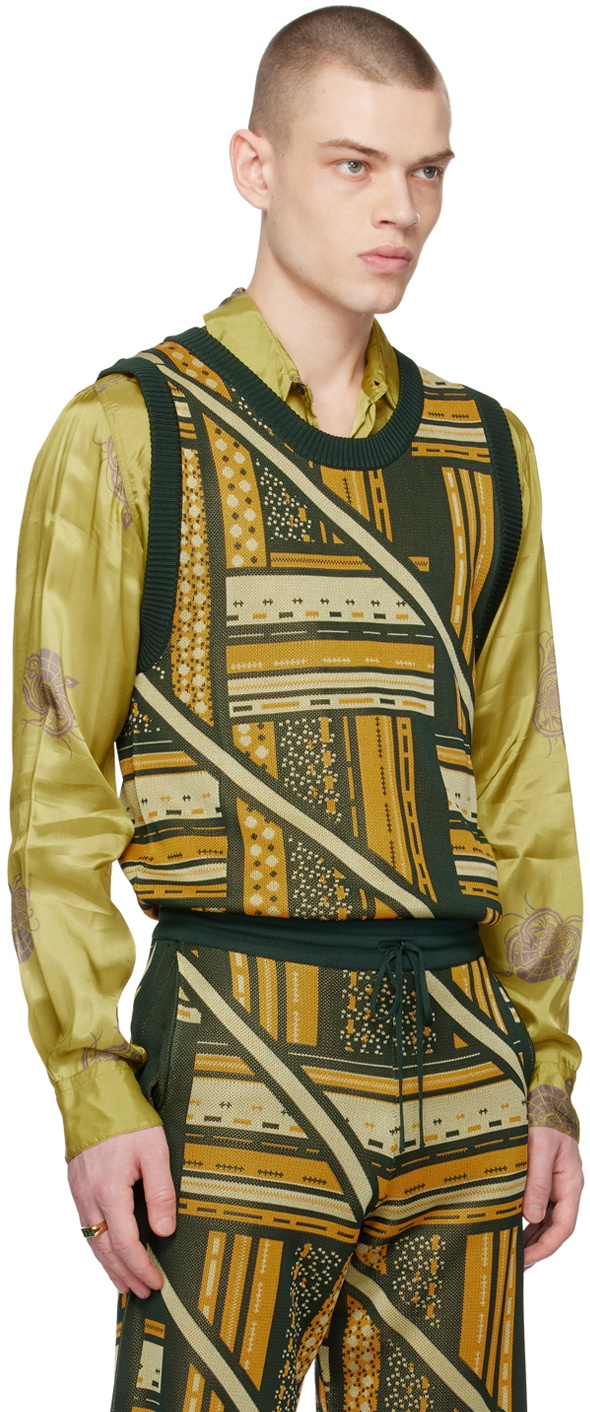 Ahluwalia Green & Yellow Kalonji Vest