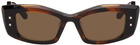 Valentino Garavani Tortoiseshell IV Rectangular Frame Sunglasses