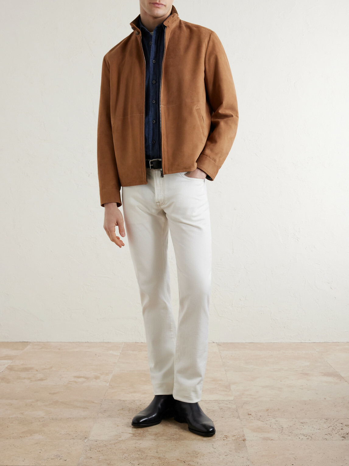 Canali - Slim-Fit Straight-Leg Jeans - White