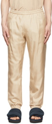 Dries Van Noten Beige Silk & Cotton Trousers