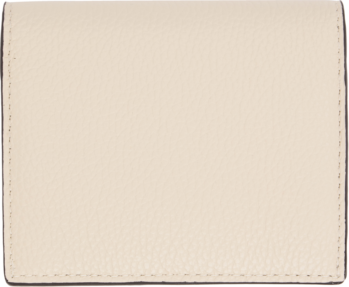 TOTEME Off-White T-Lock Grained-Leather Card Holder