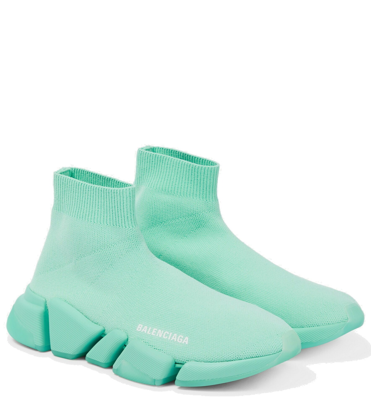 【BALENCIAGA】リサイクルメッシュのスピード2.0スニーカー ホワイト の ウィメンズ Speed 2.0 Lace-Up リサイクルニット