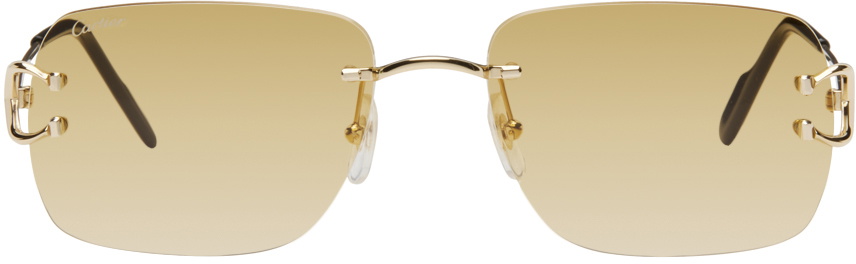 Photo: Cartier Gold Rectangular Sunglasses
