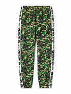 SAINT Mxxxxxx - BAPE® Straight-Leg Webbing-Trimmed Camouflage-Print Shell Trousers - Green