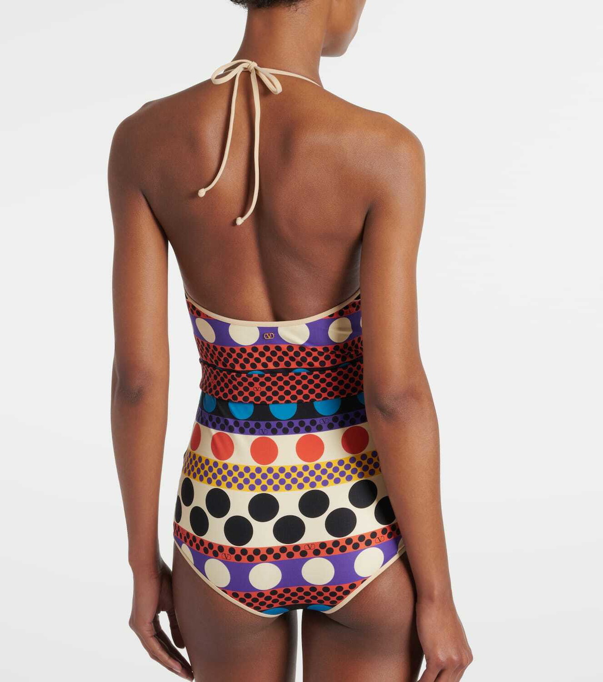 Valentino Escape belted polka-dot swimsuit