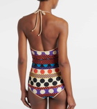 Valentino Escape belted polka-dot swimsuit