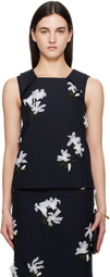 SHUSHU/TONG Navy Lapel Vest Top