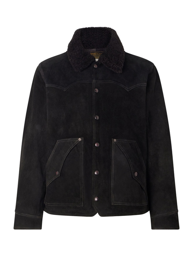 Photo: RRL - Shearling-Trimmed Suede Jacket - Black