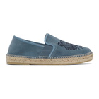 Kenzo Blue Suede Tiger Head Espadrilles