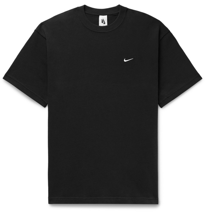 Photo: Nike - NRG Logo-Embroidered Cotton-Jersey T-Shirt - Black