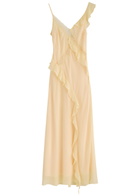 Bec & Bridge Knox Lace-trimmed Silk-chiffon Maxi Dress Yellow