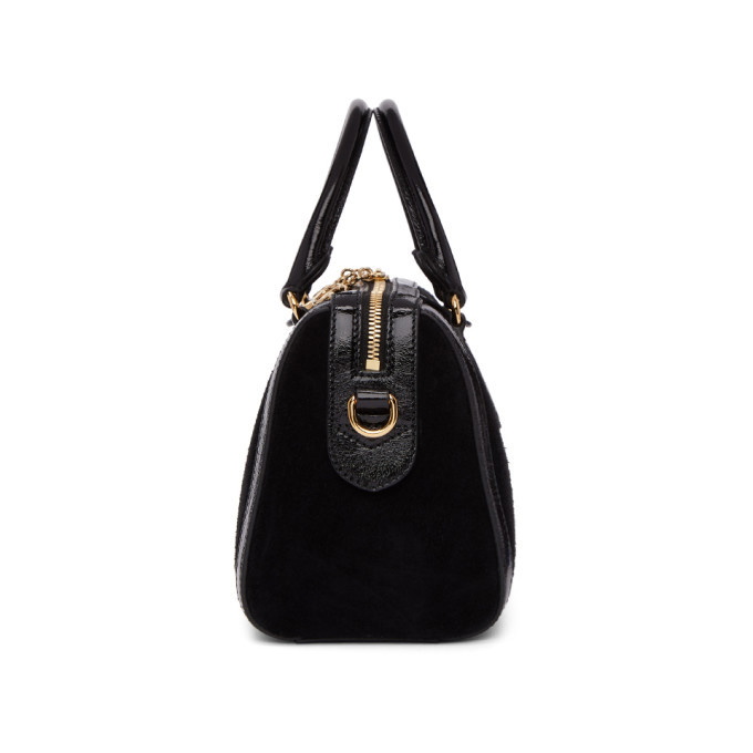 Gucci Ophidia Boston Suede Bowling Bag in Black