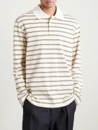A.P.C. - Striped Organic Cotton-Jersey Polo Shirt - Neutrals