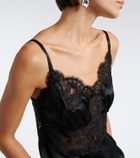 Dolce&Gabbana Lace-trimmed silk and cotton-blend romper