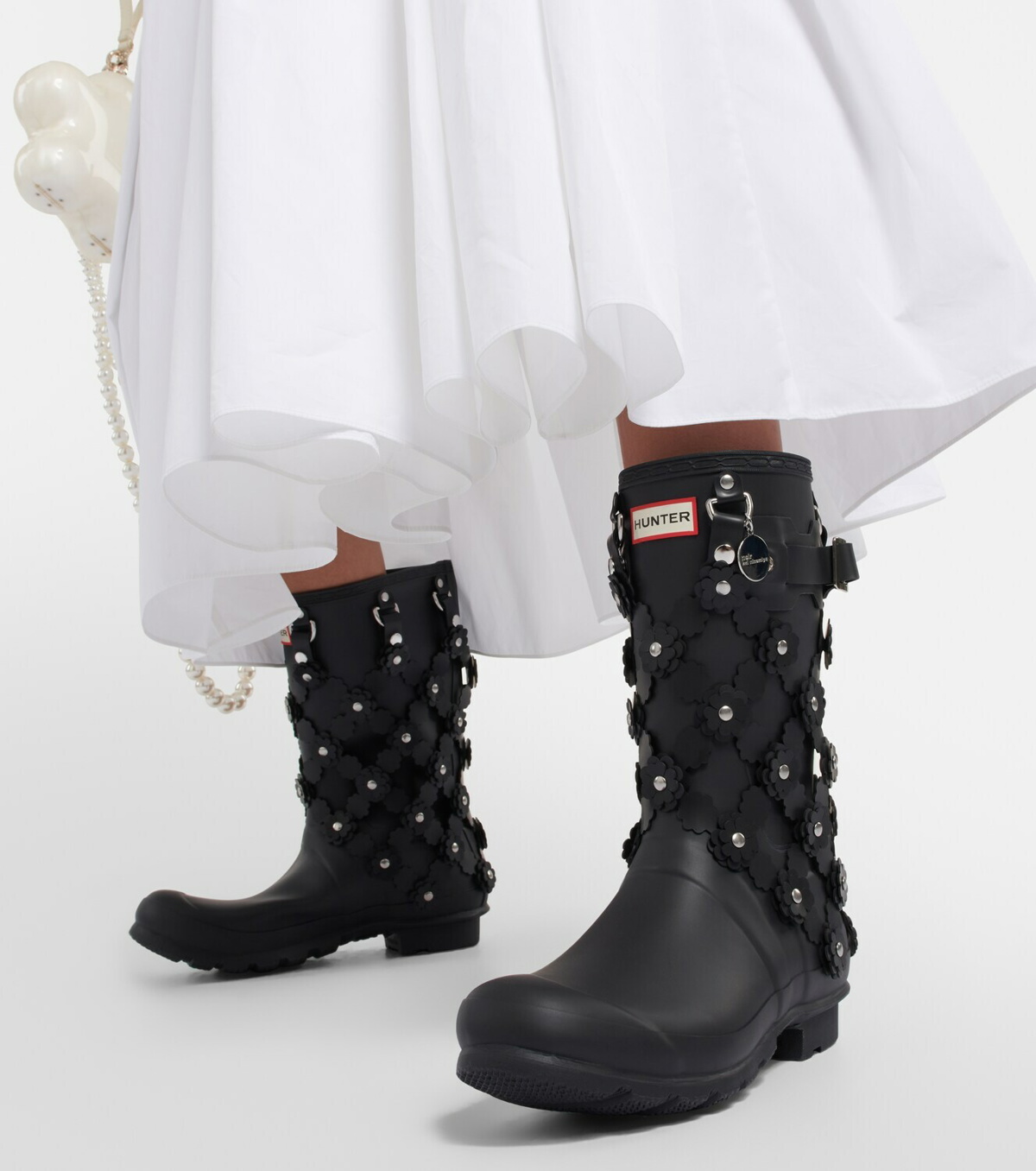 Noir Kei Ninomiya x Hunter chain-embellished rain boots Noir Kei