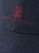Brunello Cucinelli - Logo-Embroidered Linen Baseball Cap - Blue