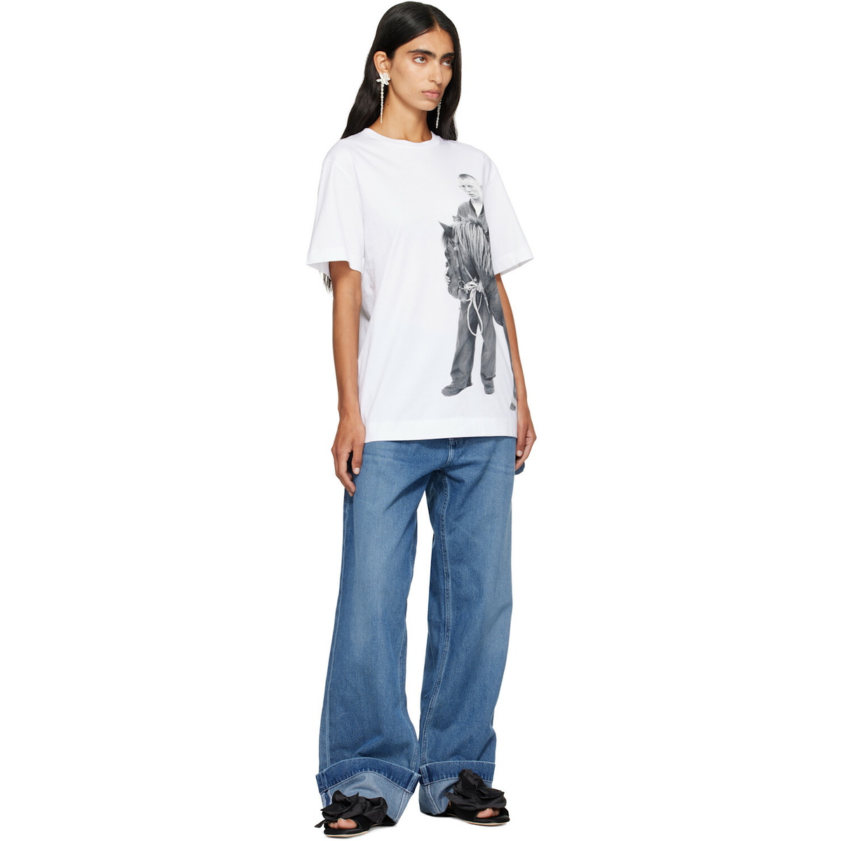 Simone Rocha White 'Pony Kid' Print T-shirt