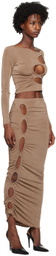 TYRELL SSENSE Exclusive Brown Blouse & Midi Skirt Set