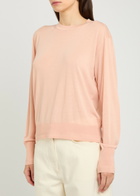 Another Tomorrow Crew-neck Fine-knit T-shirt Pink
