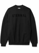 Fear of God - Flocked Cotton-Jersey Sweatshirt - Black