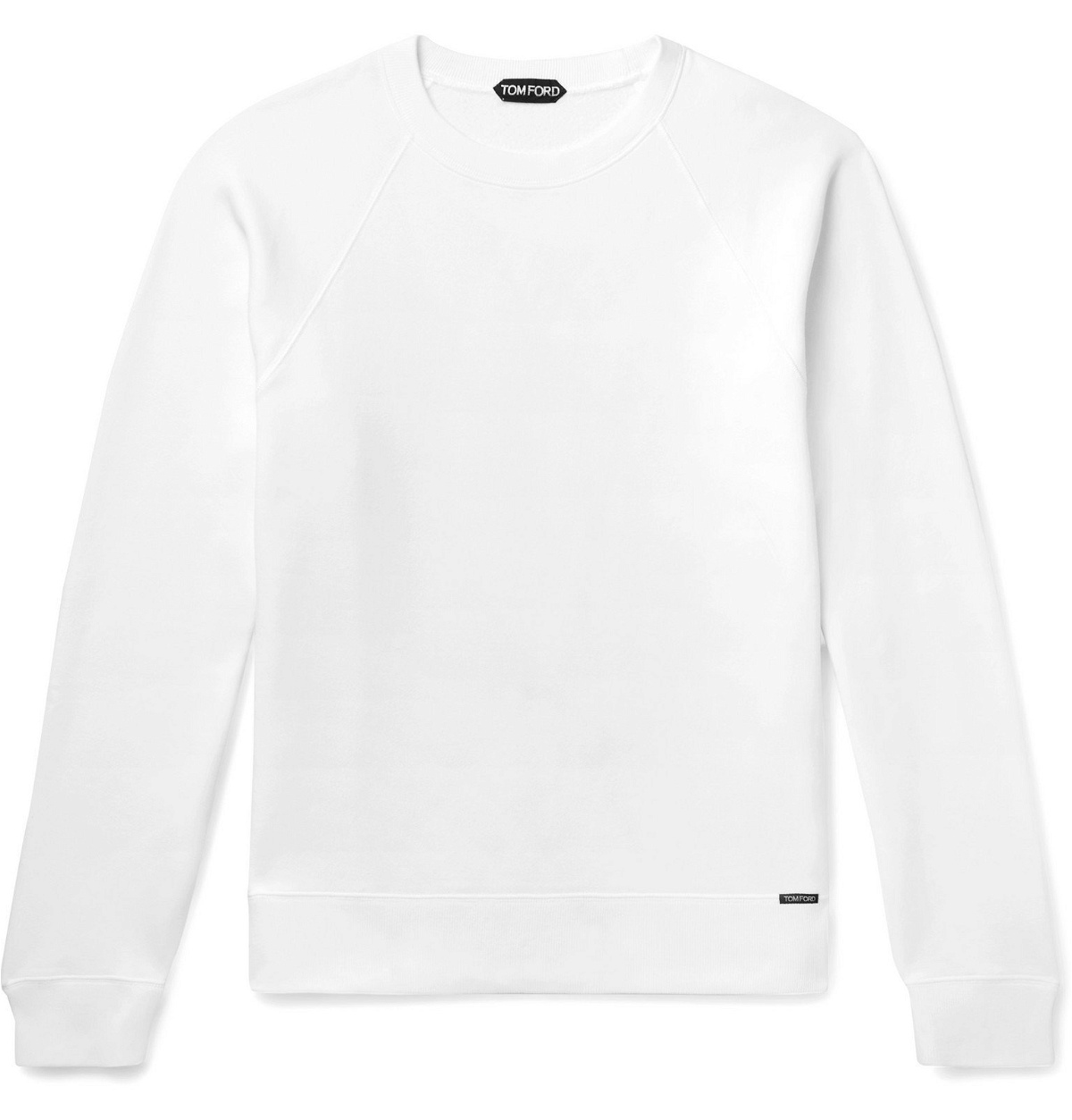 TOM FORD - Garment-Dyed Fleece-Back Cotton-Jersey Sweatshirt - White ...