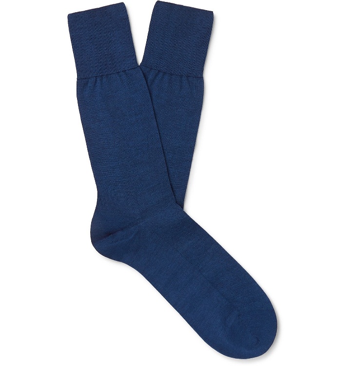 Photo: FALKE - No 6 Merino Wool-Blend Socks - Blue