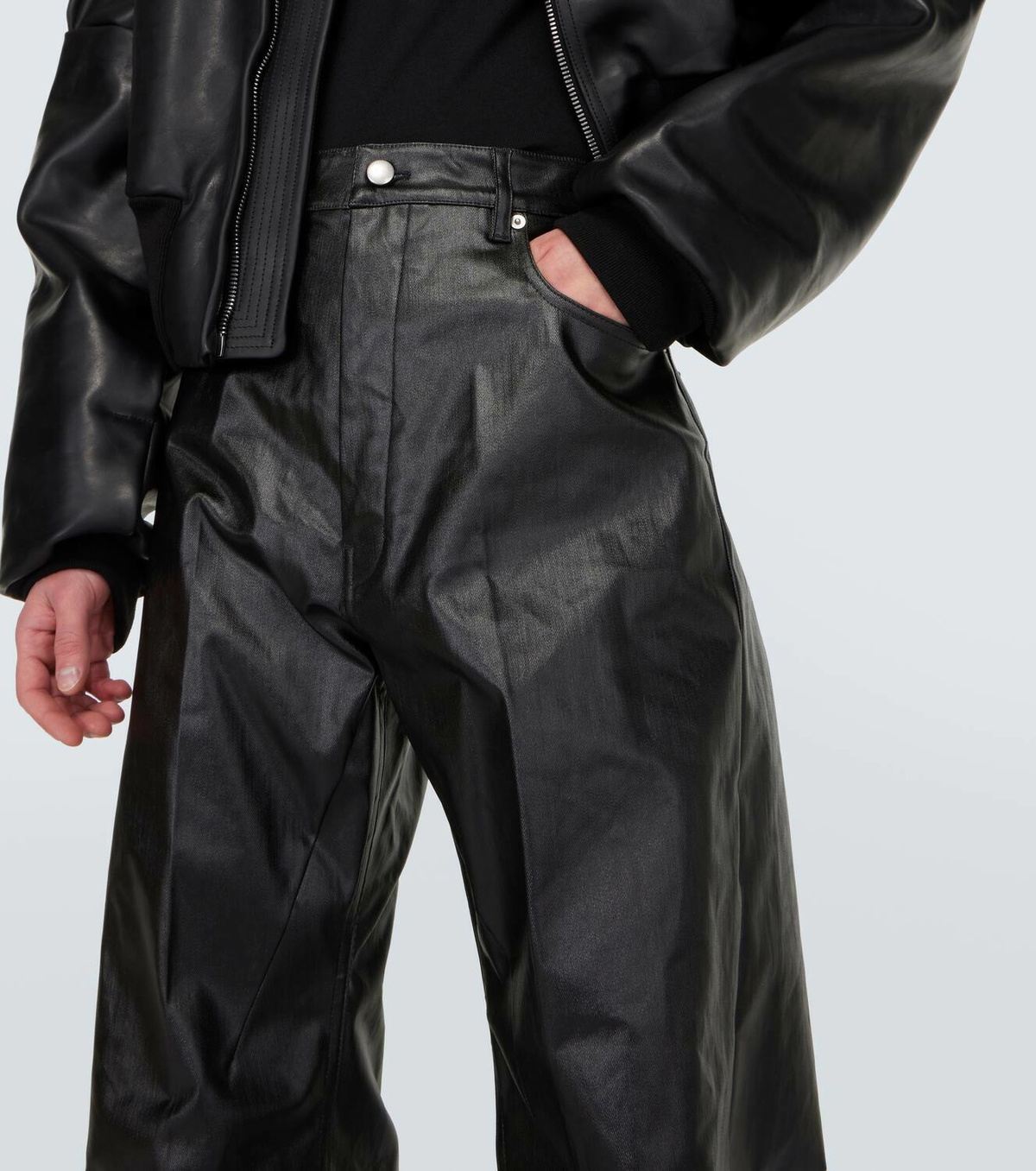 Rick Owens Geth coated denim wide-leg jeans Rick Owens