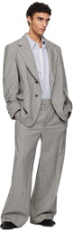 Hed Mayner Gray Crinkled Blazer